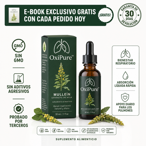 OxiPure™ Limpia y Repara tus Pulmones Naturalmente, Sin Medicamentos.